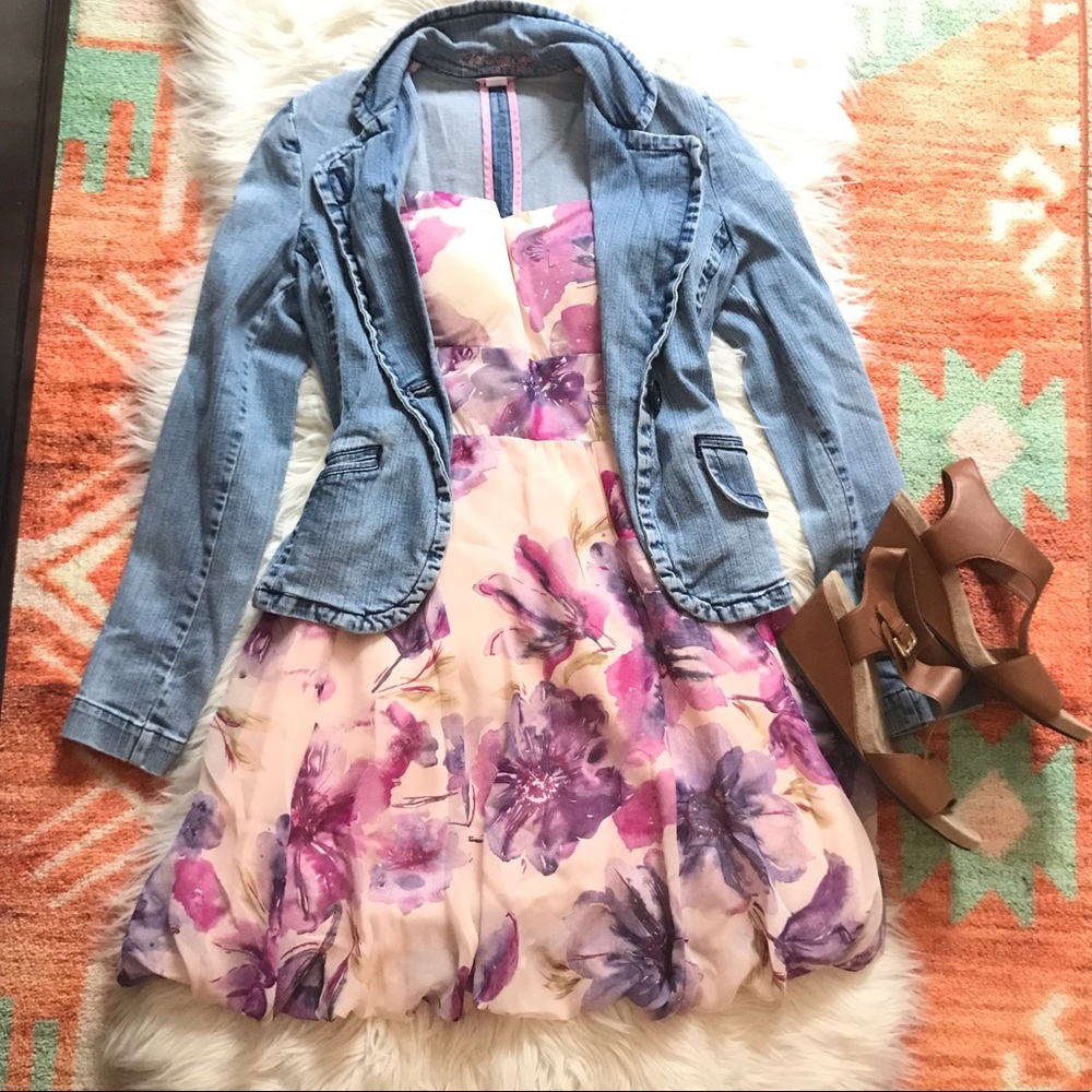 Floral dress - strapless dress sz 4 new with tag- light summer feel